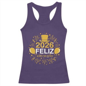 Spanish Mexican New Year 2026 Racerback Tank Top Feliz Ano Nuevo NYE Party TS11 Purple Print Your Wear