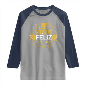 Spanish Mexican New Year 2026 Raglan Shirt Feliz Ano Nuevo NYE Party TS11 Sport Gray Navy Print Your Wear