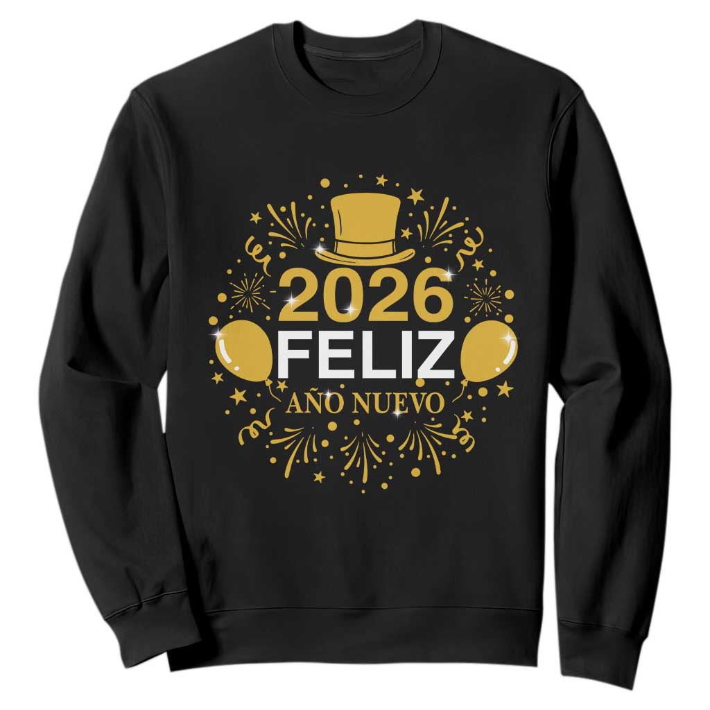 Spanish Mexican New Year 2026 Sweatshirt Feliz Ano Nuevo NYE Party TS11 Black Print Your Wear