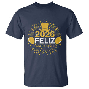 Spanish Mexican New Year 2026 T Shirt Feliz Ano Nuevo NYE Party TS11 Navy Print Your Wear