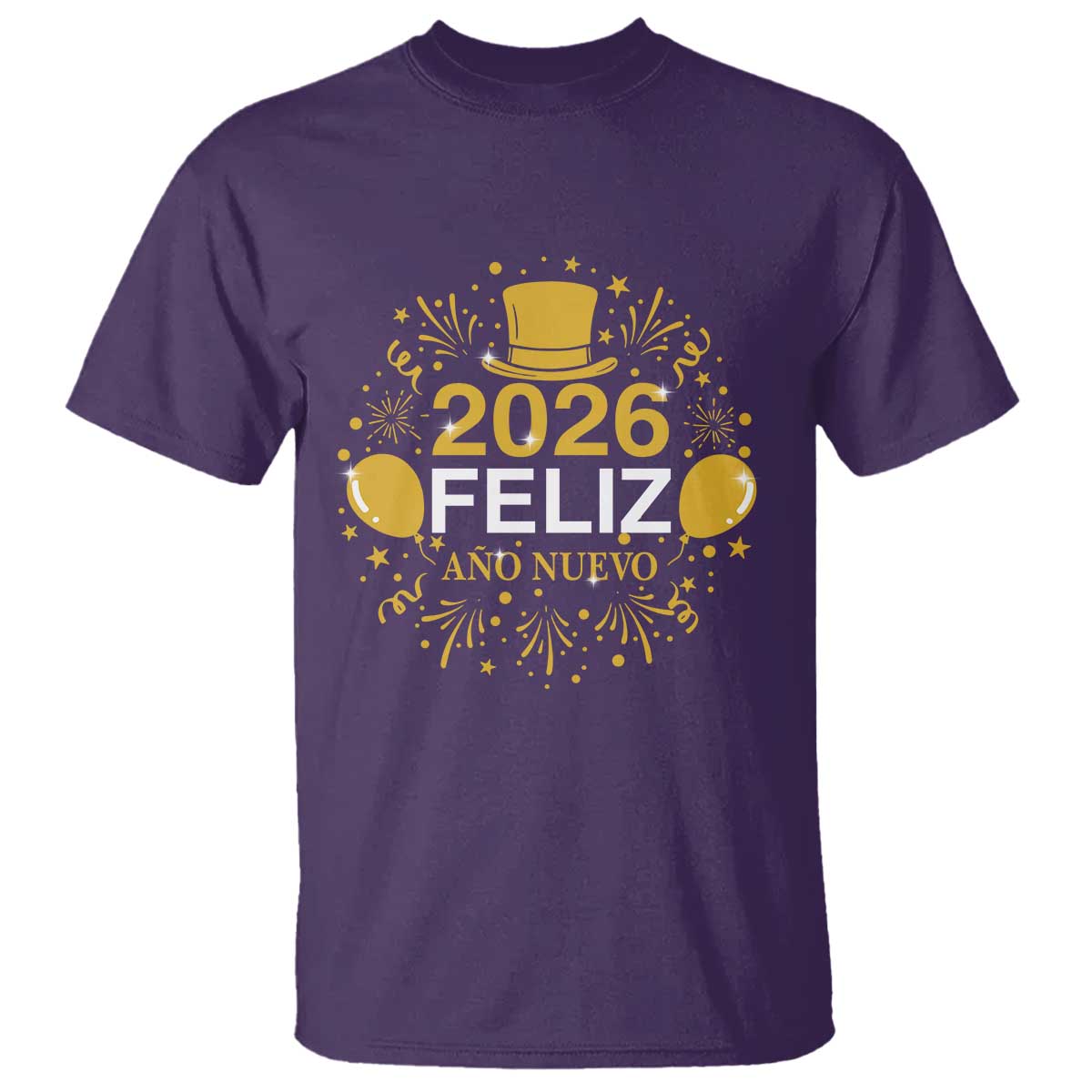 Spanish Mexican New Year 2026 T Shirt Feliz Ano Nuevo NYE Party TS11 Purple Print Your Wear