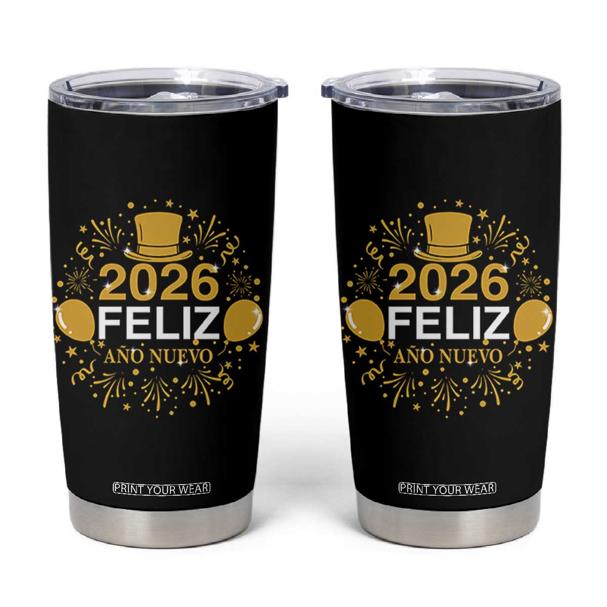 Spanish Mexican New Year 2026 Tumbler Cup Feliz Ano Nuevo NYE Party TS11 Black Print Your Wear