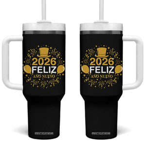 Spanish Mexican New Year 2026 Tumbler With Handle Feliz Ano Nuevo NYE Party TS11 One Size: 40 oz Black Print Your Wear
