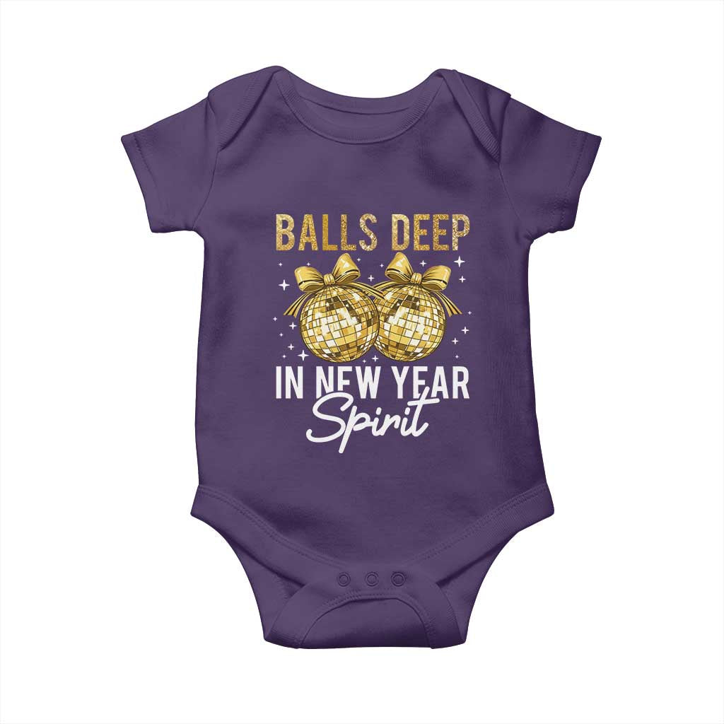 Funny New Year Disco Ball Baby Onesie Balls Deep In New Year Spirit TS11 Purple Print Your Wear