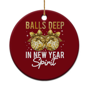Funny New Year Disco Ball Ceramic Ornament Balls Deep In New Year Spirit TS11 1pc Red Print Your Wear