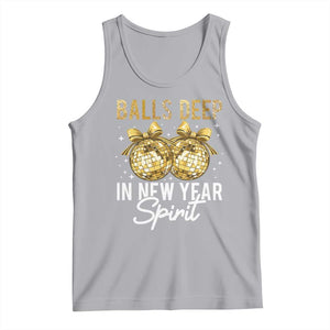 Funny New Year Disco Ball Tank Top Balls Deep In New Year Spirit TS11 Athletic Heather Print Your Wear