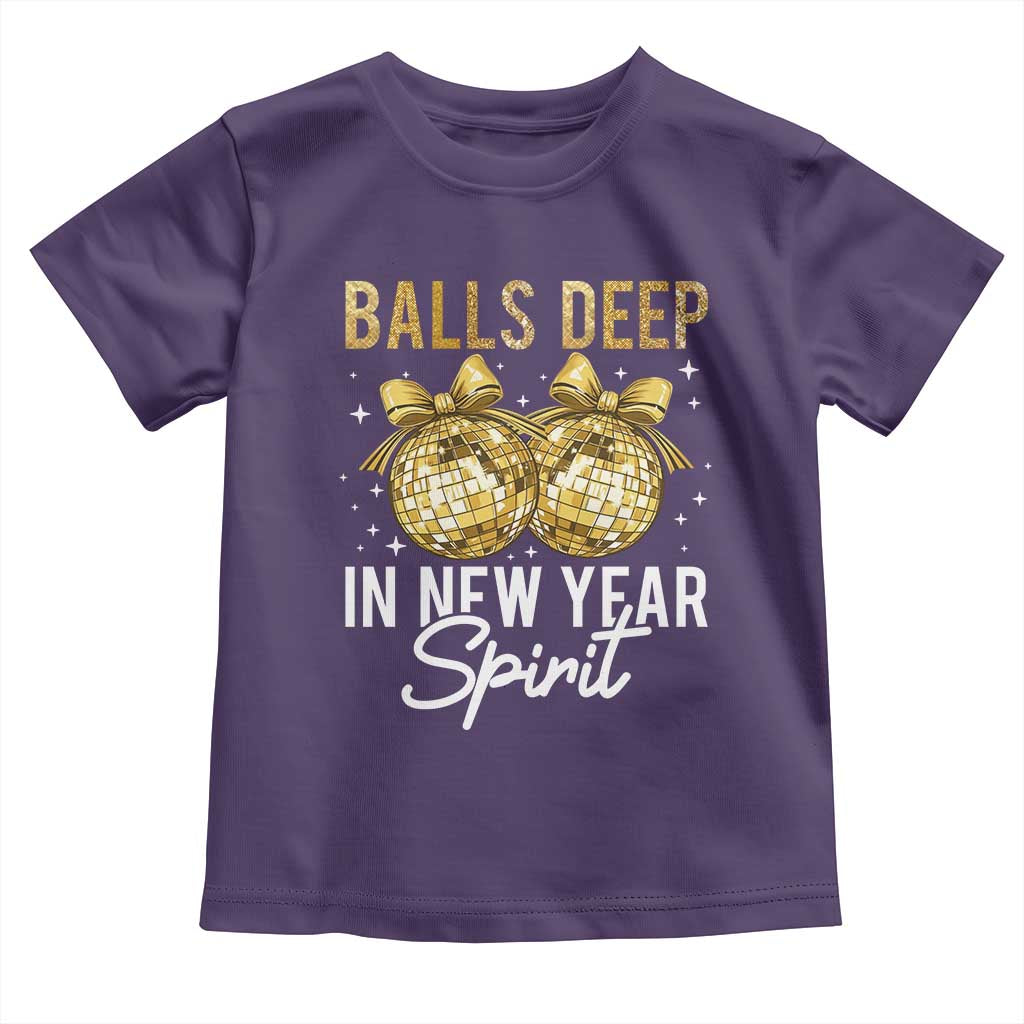 Funny New Year Disco Ball Toddler T Shirt Balls Deep In New Year Spirit TS11 Purple Print Your Wear
