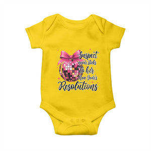 Funny Suspect Never Sticks To Her New Years Resolutions Baby Onesie Coquette Disco Ball TS11 Daisy Print Your Wear