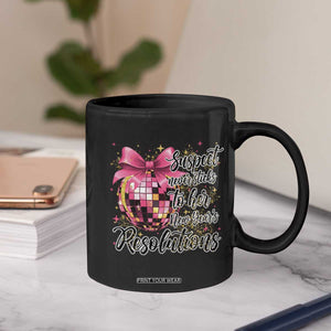 Funny Suspect Never Sticks To Her New Years Resolutions Coffee Mug Coquette Disco Ball TS11 Print Your Wear