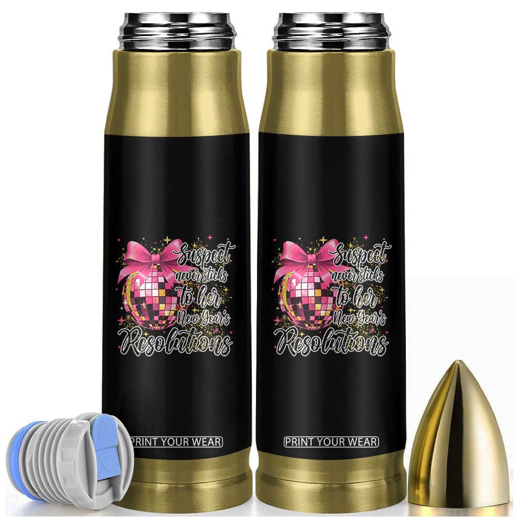 Funny Suspect Never Sticks To Her New Years Resolutions Bullet Tumbler Coquette Disco Ball TS11 Black Print Your Wear