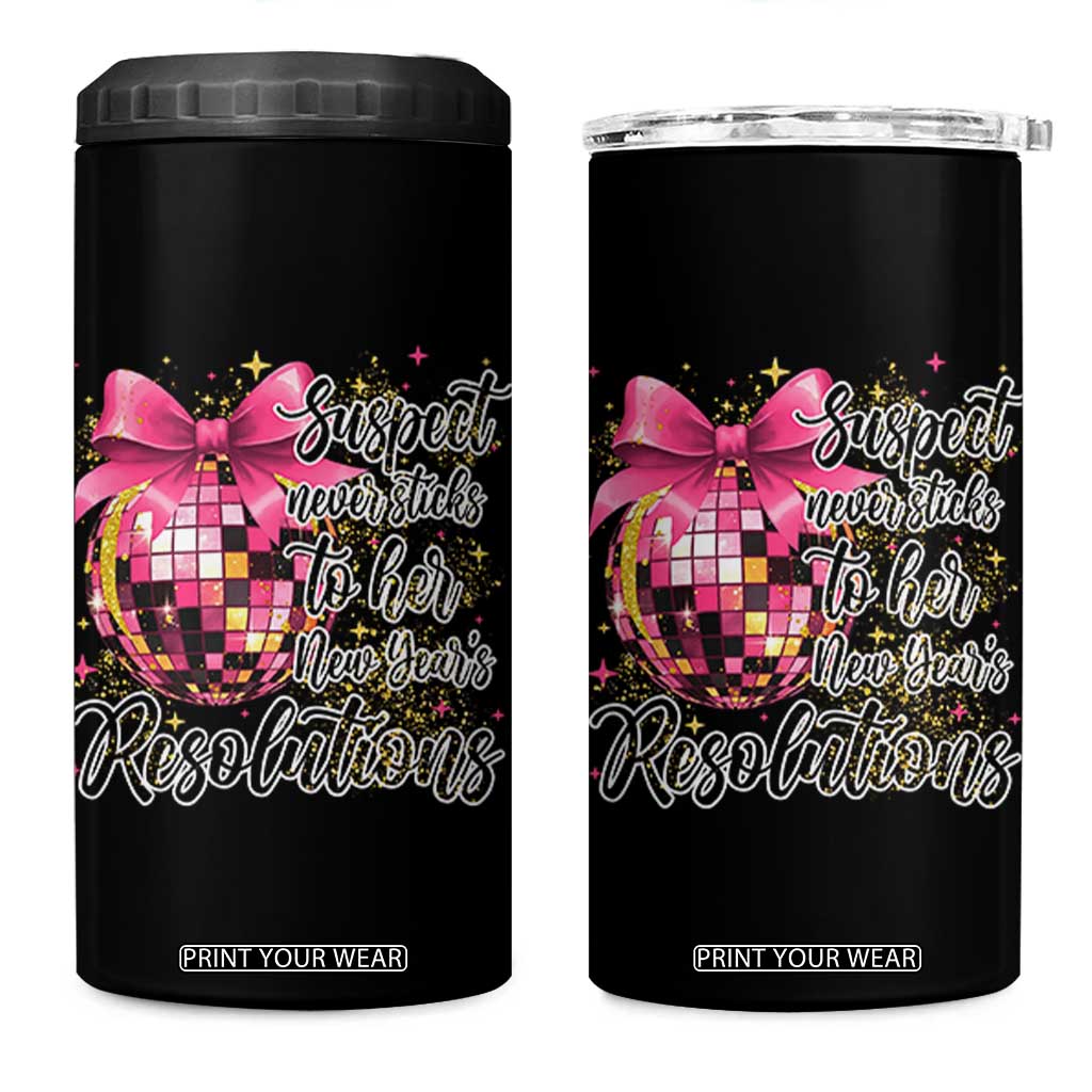 Funny Suspect Never Sticks To Her New Years Resolutions 4 in 1 Can Cooler Tumbler Coquette Disco Ball TS11 One Size: 16 oz Black Print Your Wear