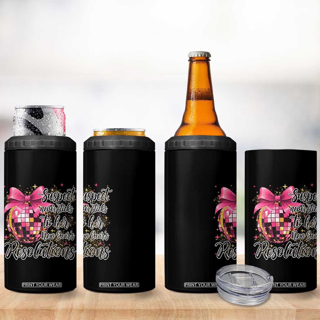 Funny Suspect Never Sticks To Her New Years Resolutions 4 in 1 Can Cooler Tumbler Coquette Disco Ball TS11 Print Your Wear