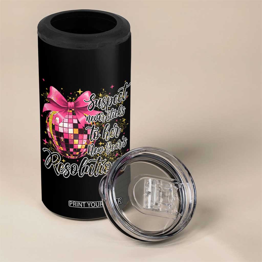 Funny Suspect Never Sticks To Her New Years Resolutions 4 in 1 Can Cooler Tumbler Coquette Disco Ball TS11 Print Your Wear