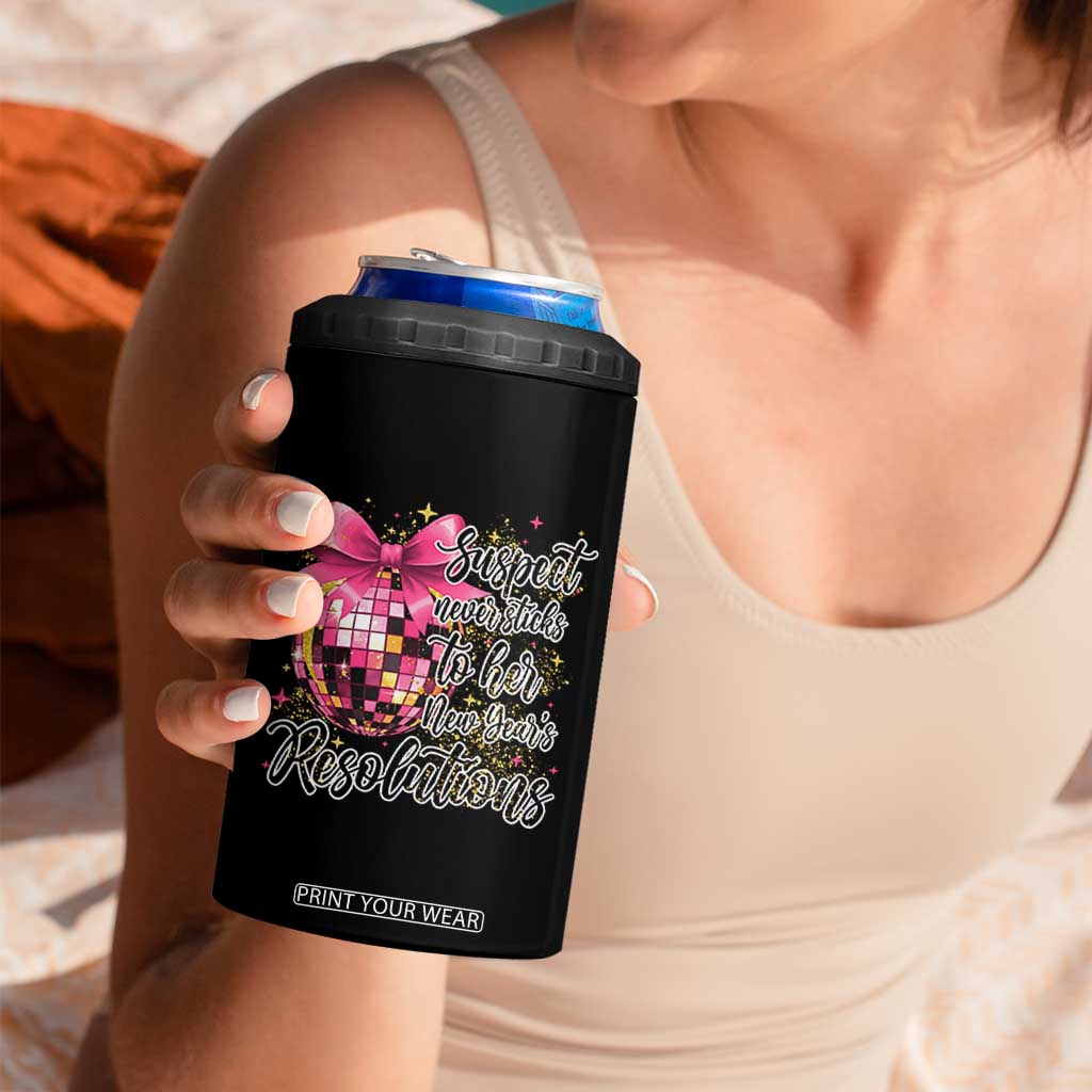 Funny Suspect Never Sticks To Her New Years Resolutions 4 in 1 Can Cooler Tumbler Coquette Disco Ball TS11 Print Your Wear
