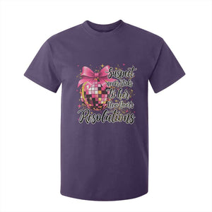 Funny Suspect Never Sticks To Her New Years Resolutions T Shirt For Kid Coquette Disco Ball TS11 Purple Print Your Wear