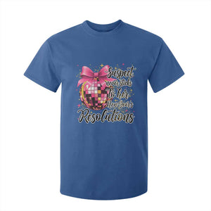 Funny Suspect Never Sticks To Her New Years Resolutions T Shirt For Kid Coquette Disco Ball TS11 Royal Blue Print Your Wear