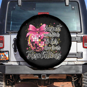 Funny Suspect Never Sticks To Her New Years Resolutions Spare Tire Cover Coquette Disco Ball TS11 No hole Black Print Your Wear