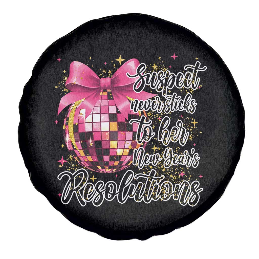 Funny Suspect Never Sticks To Her New Years Resolutions Spare Tire Cover Coquette Disco Ball TS11 Print Your Wear