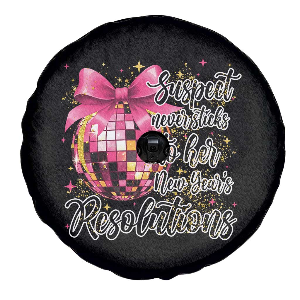 Funny Suspect Never Sticks To Her New Years Resolutions Spare Tire Cover Coquette Disco Ball TS11 Print Your Wear