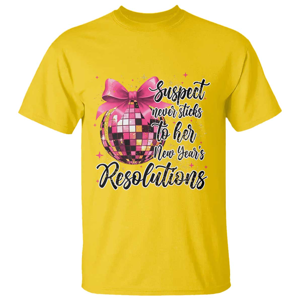 Funny Suspect Never Sticks To Her New Years Resolutions T Shirt Coquette Disco Ball TS11 Daisy Print Your Wear