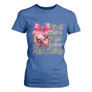 Funny Suspect Never Sticks To Her New Years Resolutions T Shirt For Women Coquette Disco Ball TS11 Royal Blue Print Your Wear