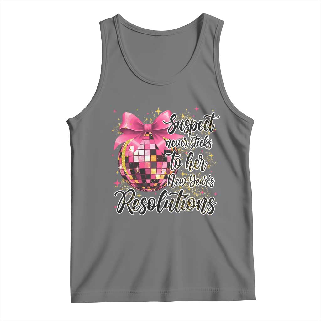 Funny Suspect Never Sticks To Her New Years Resolutions Tank Top Coquette Disco Ball TS11 Black Heather Print Your Wear