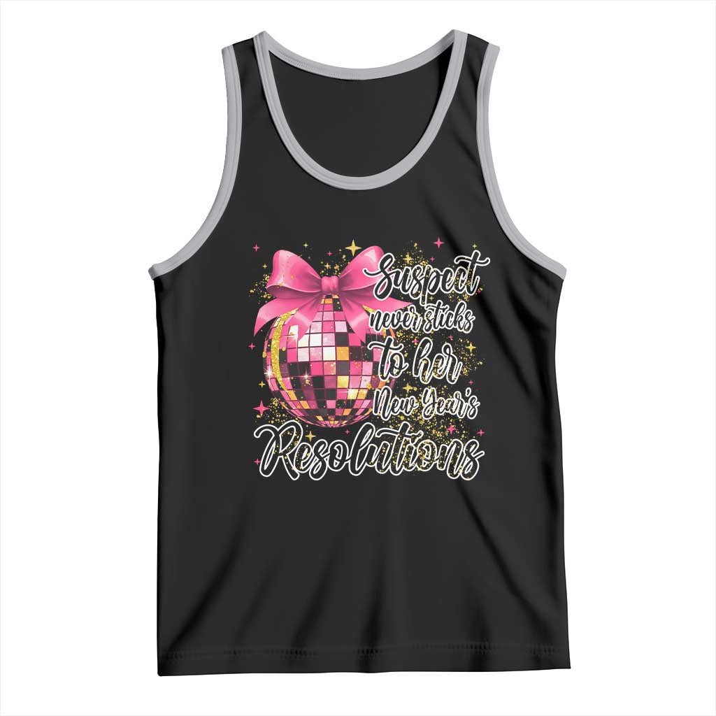 Funny Suspect Never Sticks To Her New Years Resolutions Tank Top Coquette Disco Ball TS11 Black Athletic Heather Print Your Wear
