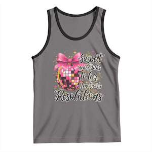 Funny Suspect Never Sticks To Her New Years Resolutions Tank Top Coquette Disco Ball TS11 Deep Heather Black Print Your Wear