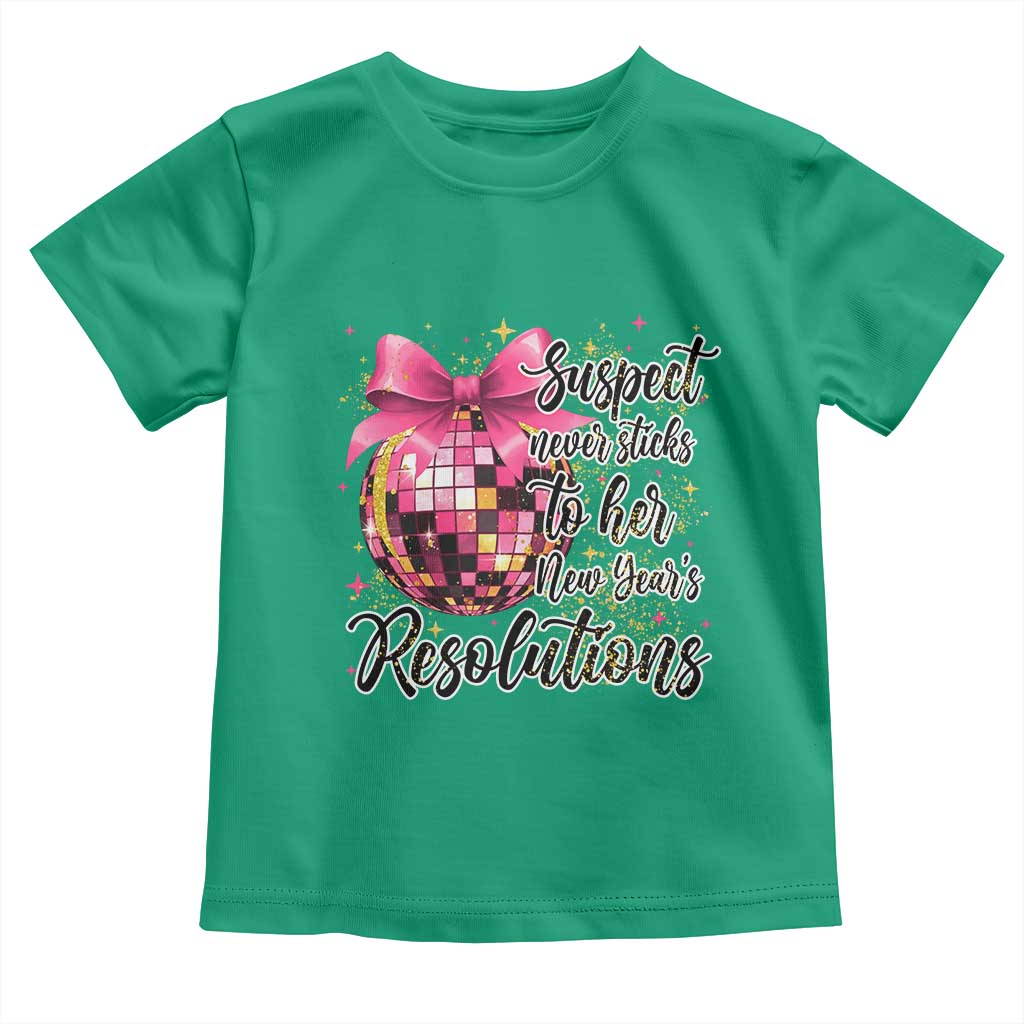 Funny Suspect Never Sticks To Her New Years Resolutions Toddler T Shirt Coquette Disco Ball TS11 Irish Green Print Your Wear