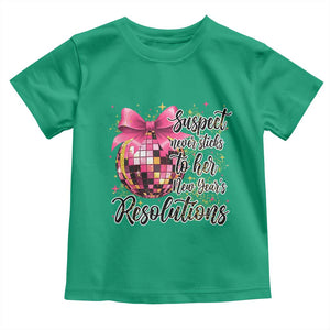 Funny Suspect Never Sticks To Her New Years Resolutions Toddler T Shirt Coquette Disco Ball TS11 Irish Green Print Your Wear