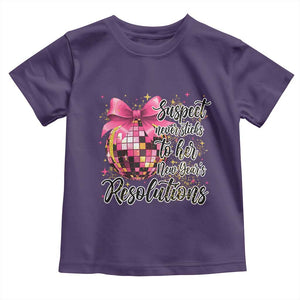 Funny Suspect Never Sticks To Her New Years Resolutions Toddler T Shirt Coquette Disco Ball TS11 Purple Print Your Wear