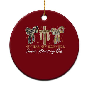 New Year New Beginnings Same Amazing God Ceramic Ornament Christian New Years Eve TS11 1pc Red Print Your Wear