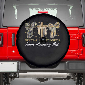 New Year New Beginnings Same Amazing God Spare Tire Cover Christian New Years Eve TS11 Black Print Your Wear