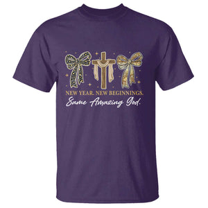 New Year New Beginnings Same Amazing God T Shirt Christian New Years Eve TS11 Purple Print Your Wear