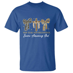 New Year New Beginnings Same Amazing God T Shirt Christian New Years Eve TS11 Royal Blue Print Your Wear