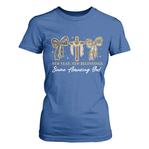 New Year New Beginnings Same Amazing God T Shirt For Women Christian New Years Eve TS11 Royal Blue Print Your Wear