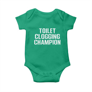 Toilet Clogging Champion Baby Onesie Funny Meme TS11 Irish Green Print Your Wear