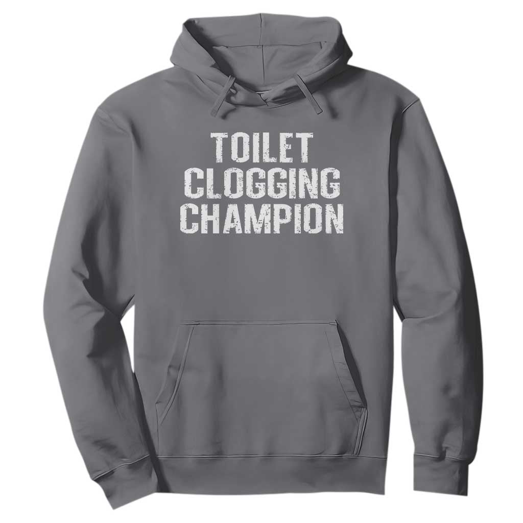 Toilet Clogging Champion Hoodie Funny Meme TS11 Charcoal Print Your Wear