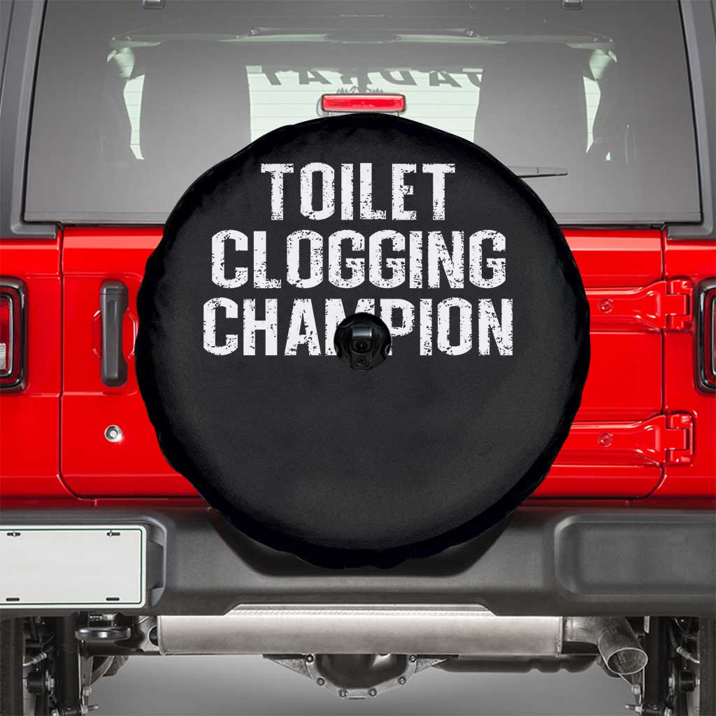 Toilet Clogging Champion Spare Tire Cover Funny Meme TS11 Black Print Your Wear