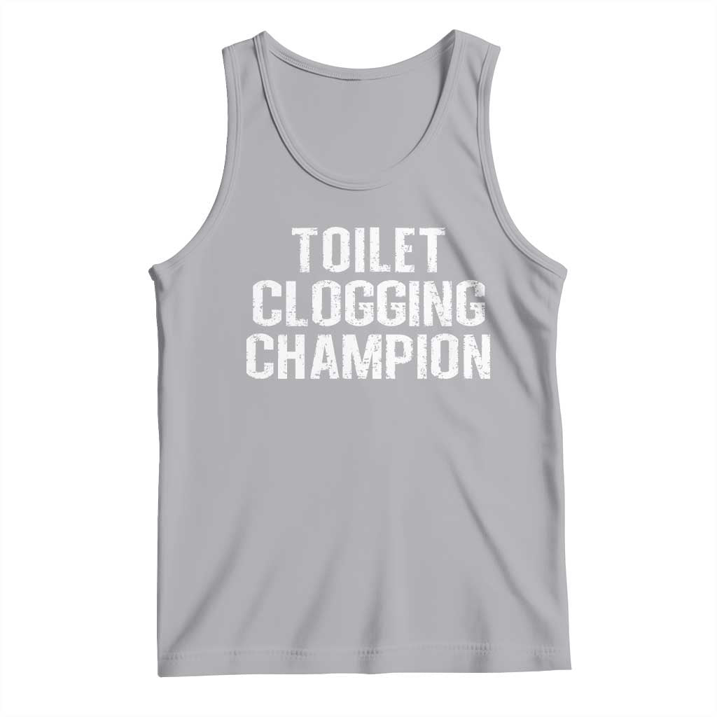 Toilet Clogging Champion Tank Top Funny Meme TS11 Athletic Heather Print Your Wear