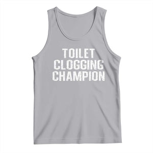 Toilet Clogging Champion Tank Top Funny Meme TS11 Athletic Heather Print Your Wear