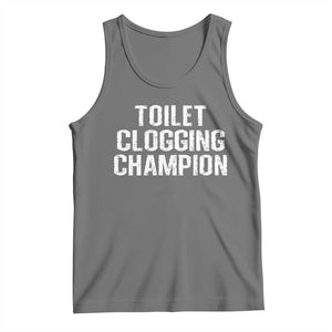 Toilet Clogging Champion Tank Top Funny Meme TS11 Black Heather Print Your Wear