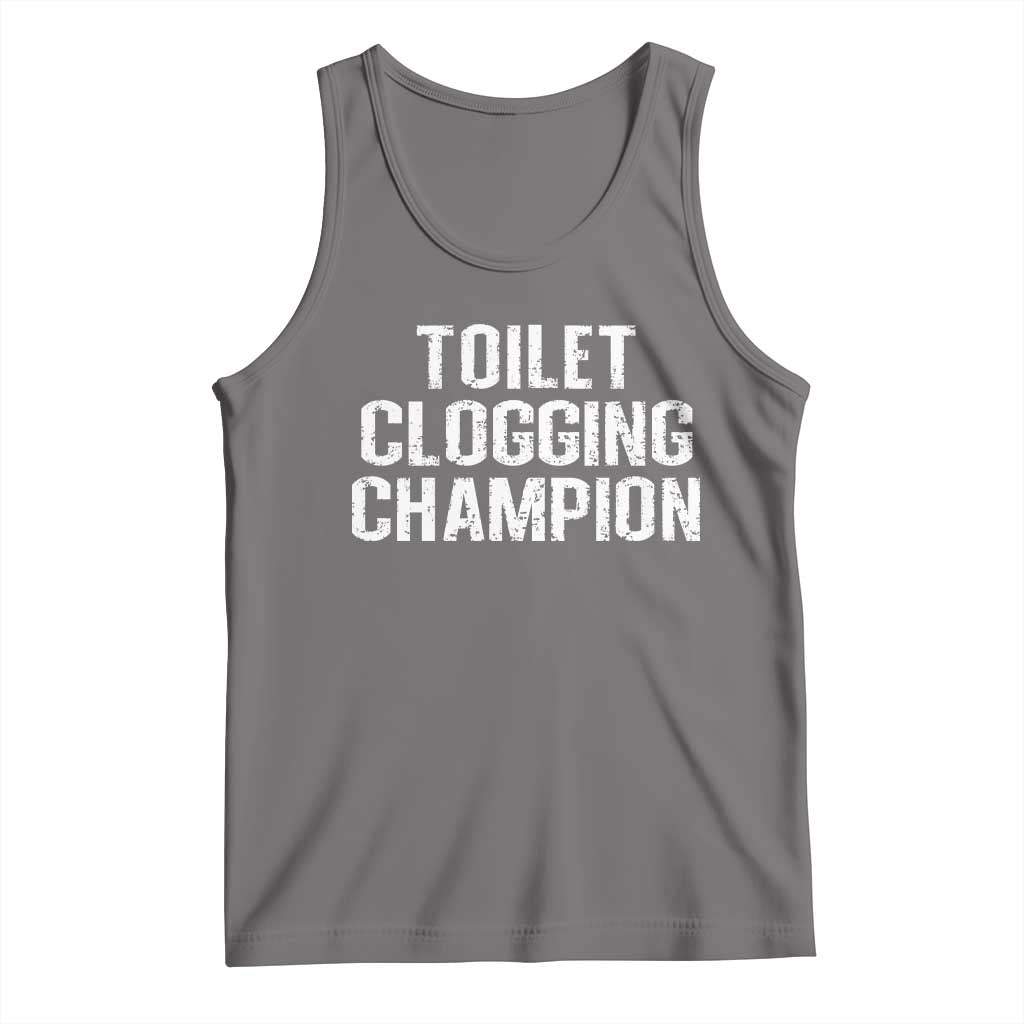 Toilet Clogging Champion Tank Top Funny Meme TS11 Deep Heather Print Your Wear