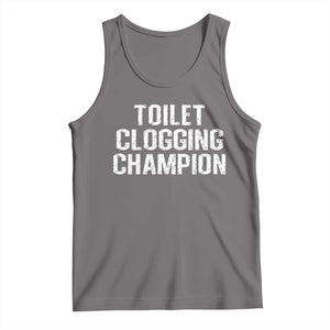 Toilet Clogging Champion Tank Top Funny Meme TS11 Deep Heather Print Your Wear