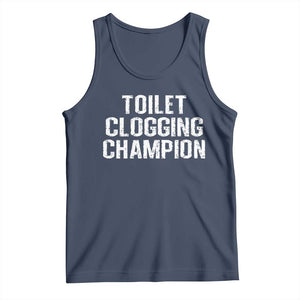 Toilet Clogging Champion Tank Top Funny Meme TS11 Navy Print Your Wear