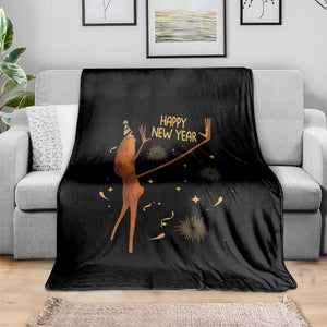 Funny Marcus The Worm New Year Throw Blanket Happy New Year NYE Party Firework TS11 Print Your Wear