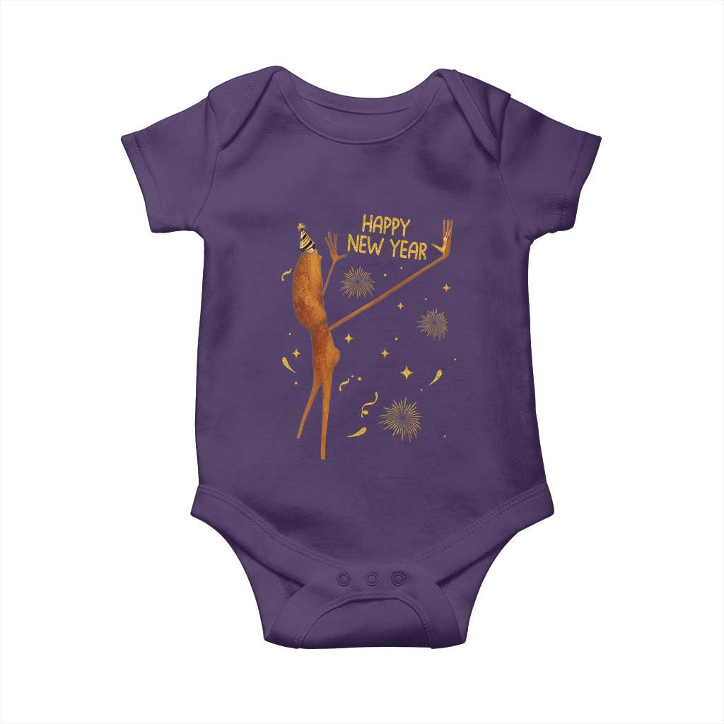 Funny Marcus The Worm New Year Baby Onesie Happy New Year NYE Party Firework TS11 Purple Print Your Wear
