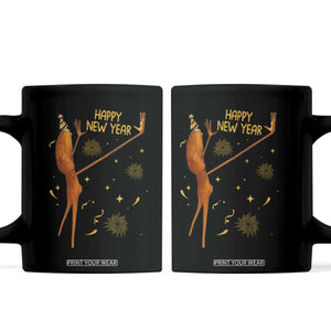 Funny Marcus The Worm New Year Coffee Mug Happy New Year NYE Party Firework TS11 Black Print Your Wear