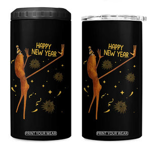 Funny Marcus The Worm New Year 4 in 1 Can Cooler Tumbler Happy New Year NYE Party Firework TS11 One Size: 16 oz Black Print Your Wear