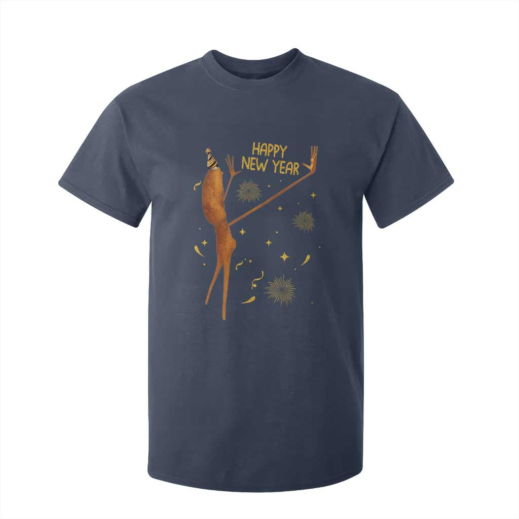 Funny Marcus The Worm New Year T Shirt For Kid Happy New Year NYE Party Firework TS11 Navy Print Your Wear